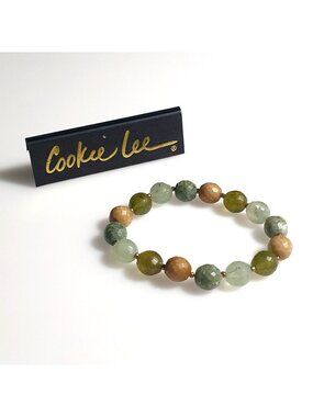 Cookie Lee Multicolor Faceted Beaded Elastic Stretch Bracelet Fashion Jewelry